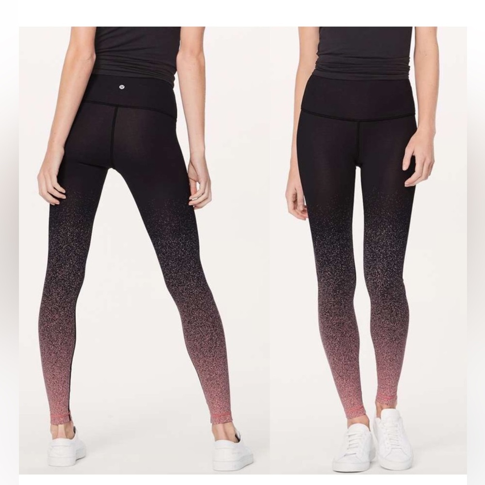lululemon athletica Black and Pink Ombre Leggings
